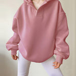Nadorine Casual Oversized Fit Fleece Hoodie