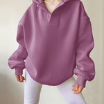 Nadorine Casual Oversized Fit Fleece Hoodie
