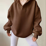 Nadorine Casual Oversized Fit Fleece Hoodie
