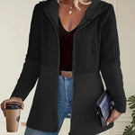 Modern Casual Jacquard Hooded Cardigan