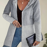 Modern Casual Jacquard Hooded Cardigan