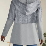 Modern Casual Jacquard Hooded Cardigan