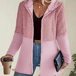 Modern Casual Jacquard Hooded Cardigan