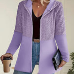 Modern Casual Jacquard Hooded Cardigan