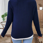 Zeagoo Zeagoo Casual Ribbed Knit Fake 2-Piece Henley Shirt for Women Casual Work Office Loose Fit 2026 | Under $40
