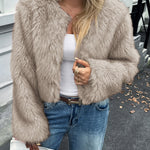 Nadorine Cozy Furry Faux Fur Cropped Jacket