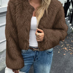 Nadorine Cozy Furry Faux Fur Cropped Jacket