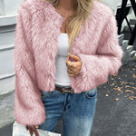 Nadorine Cozy Furry Faux Fur Cropped Jacket