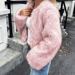 Nadorine Cozy Furry Faux Fur Cropped Jacket
