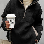 Warm Polar Fleece Stand Collar Sweatshirt