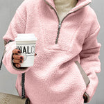 Warm Polar Fleece Stand Collar Sweatshirt