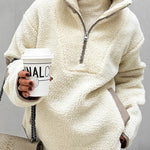 Warm Polar Fleece Stand Collar Sweatshirt