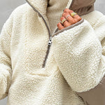 Warm Polar Fleece Stand Collar Sweatshirt