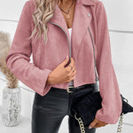 Trendy Suede Cropped Moto Jacket