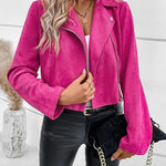 Trendy Suede Cropped Moto Jacket