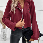 Trendy Suede Cropped Moto Jacket