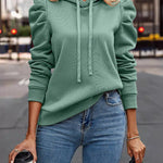 Stylish Puff Sleeve Fleece Hoodie