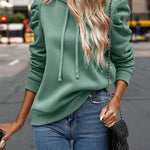 Stylish Puff Sleeve Fleece Hoodie