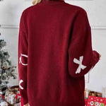 Nadorine Cute Bow Jacquard Pullover Sweater