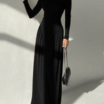 Nadorine Women's Casual Slim Pleated Maxi Dress