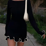 Trendy Ruffled Bodycon Short Dress