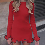 Trendy Ruffled Bodycon Short Dress