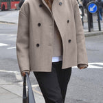 Nadorine Casual Loose Fit Double-Breasted Short Jacket