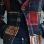 Vintage Plaid Print Tweed Jacket