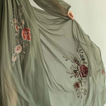 Vintage Floral A-Line Maxi Dress