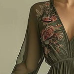 Vintage Floral A-Line Maxi Dress