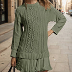 Nadorine Women's Casual Cozy Cable Knit Sweater Dress