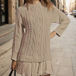 Nadorine Women's Casual Cozy Cable Knit Sweater Dress