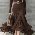 Vintage Slim Fit Layered Ruffled Dress