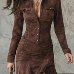 Vintage Slit Design Maxi Dress