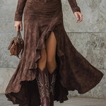 Vintage Slit Design Maxi Dress