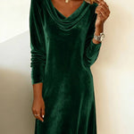 Lux Velvet Cowl Neck Mini Dress