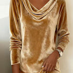 Lux Velvet Cowl Neck Mini Dress