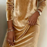 Lux Velvet Cowl Neck Mini Dress