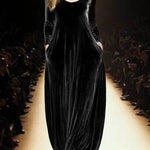 Nadorine Women's Casual Loose Fit Velvet Maxi Dress