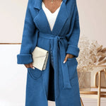Nadorine Women's Daily Long Chunky Belted Knit Cardigan