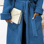Nadorine Women's Daily Long Chunky Belted Knit Cardigan