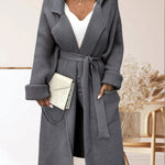 Nadorine Women's Daily Long Chunky Belted Knit Cardigan