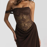 Nadorine Elegant Lace Splice Formal Dress for Women Casual Summer Vacation 2026