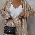 Sparkly Sequin Cardigan Pants Set