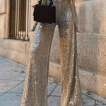 Trendy Sparkly Sequin Bell Pants