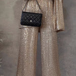 Trendy Sparkly Sequin Bell Pants