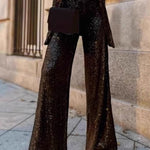 Trendy Sparkly Sequin Bell Pants