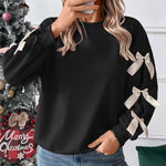 Nadorine Casual Cute Bow Tie Sweatshirt