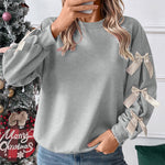 Nadorine Casual Cute Bow Tie Sweatshirt
