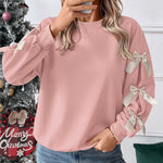 Nadorine Casual Cute Bow Tie Sweatshirt